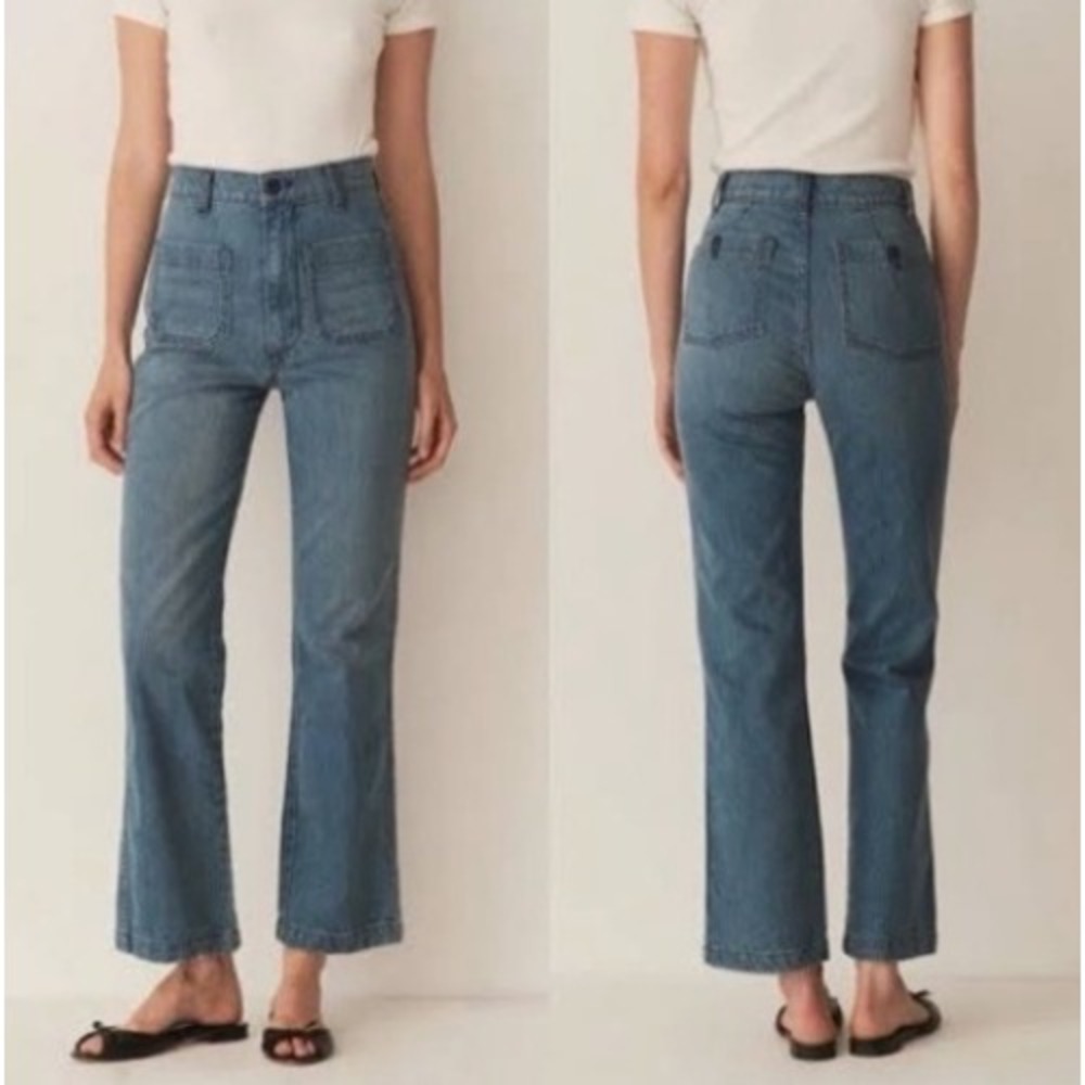 DOEN Maritime Jean Patch Pocket Jeans Size 28 in Menton Wash Blue Made in USA - Picture 14 of 15